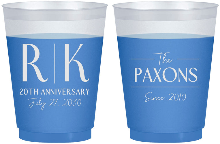 Custom Anniversary 16 oz Color Changing Frosted Cups - 20th Wedding | 80021