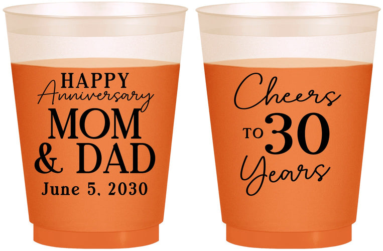 Custom Anniversary 16 oz Color Changing Frosted Cups - Cheers To 30 Years | 80023