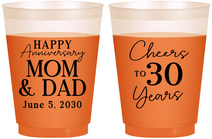 Custom Anniversary 16 oz Color Changing Frosted Cups - Cheers To 30 Years | 80023