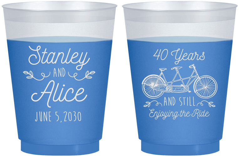 Custom Anniversary 16 oz Color Changing Frosted Cups - Cheers To 40 Years | 80025