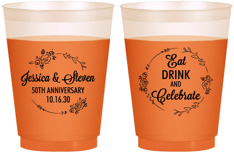 Custom Anniversary 16 oz Color Changing Frosted Cups - 50th Wedding | 80027