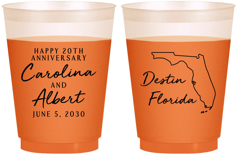 Custom Anniversary 16 oz Color Changing Frosted Cups - 20th Wedding | 80031
