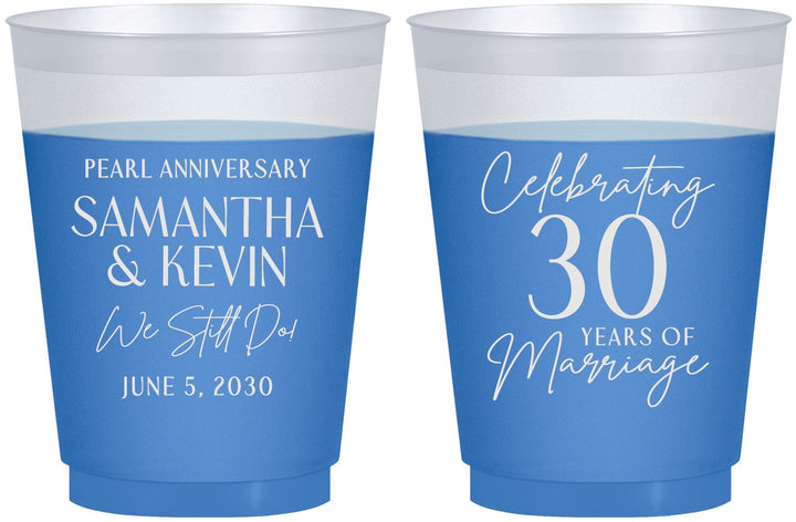 Custom Anniversary 16 oz Color Changing Frosted Cups - 30 Years Of Marriage | 80033