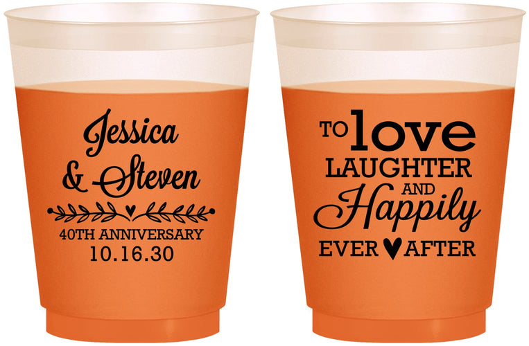 Custom Anniversary 16 oz Color Changing Frosted Cups - 40th Wedding | 80035