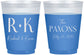 Custom Wedding 16 oz Color Changing Frosted Cups - Two Letter Monogram | 802