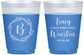 Custom Wedding 16 oz Color Changing Frosted Cups - Monogram | 804