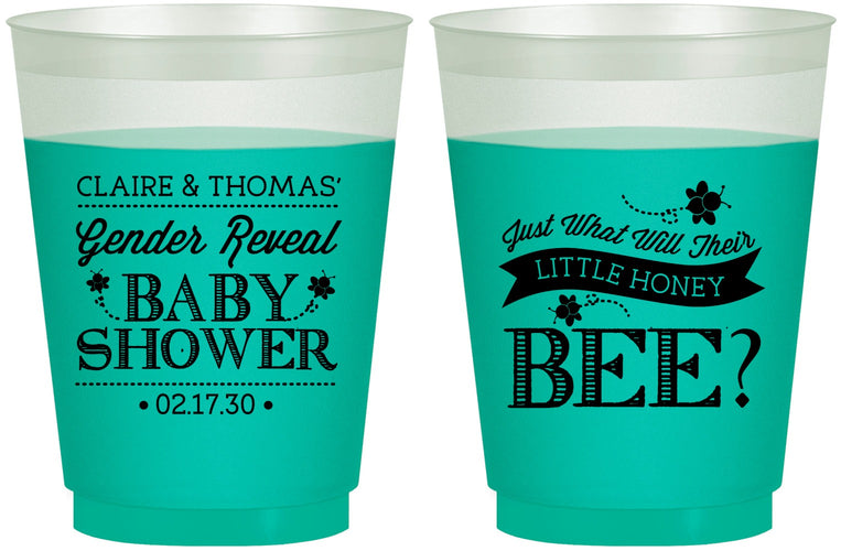 Custom Baby Shower 16 oz Color Changing Frosted Cups - Little Honey Bee | 90018