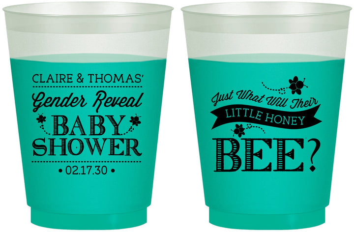 Custom Baby Shower 16 oz Color Changing Frosted Cups - Little Honey Bee | 90018
