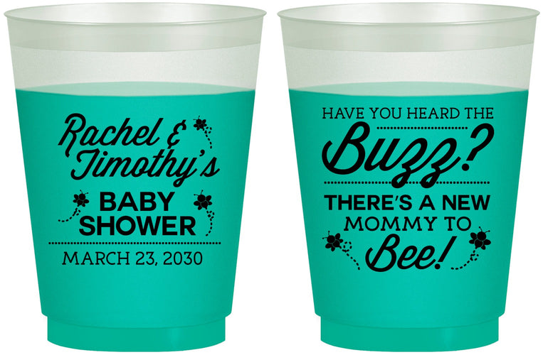 Custom Baby Shower 16 oz Color Changing Frosted Cups - Mommy To Bee | 90019