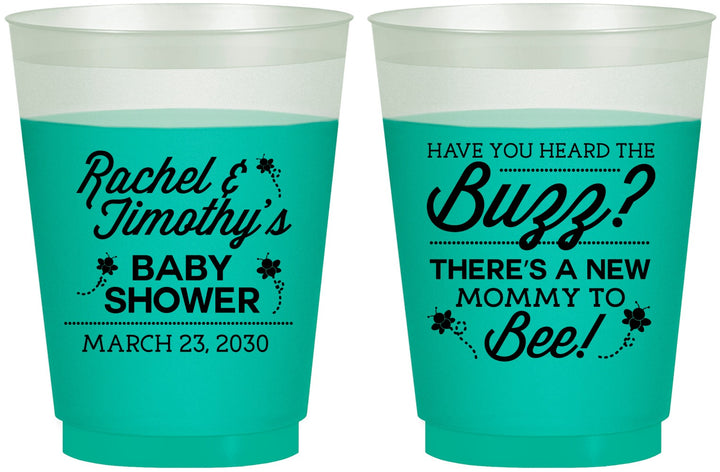 Custom Baby Shower 16 oz Color Changing Frosted Cups - Mommy To Bee | 90019