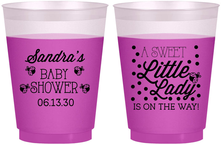 Custom Baby Shower 16 oz Color Changing Frosted Cups - Sweet Little Lady | 90024