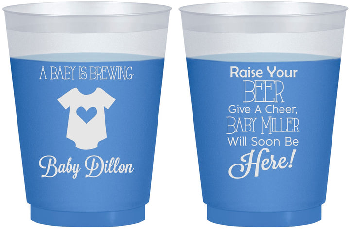 Custom Baby Shower 16 oz Color Changing Frosted Cups - Baby Is Brewing | 90041