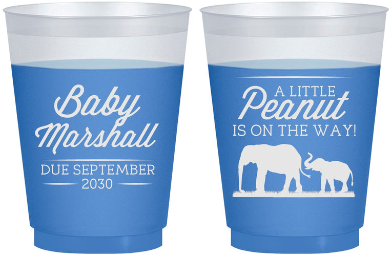 Custom Baby Shower 16 oz Color Changing Frosted Cups - Peanut On The Way | 90062