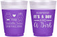 Custom Baby Shower 16 oz Color Changing Frosted Cups - Gender Reveal Boy Or Girl | 90064