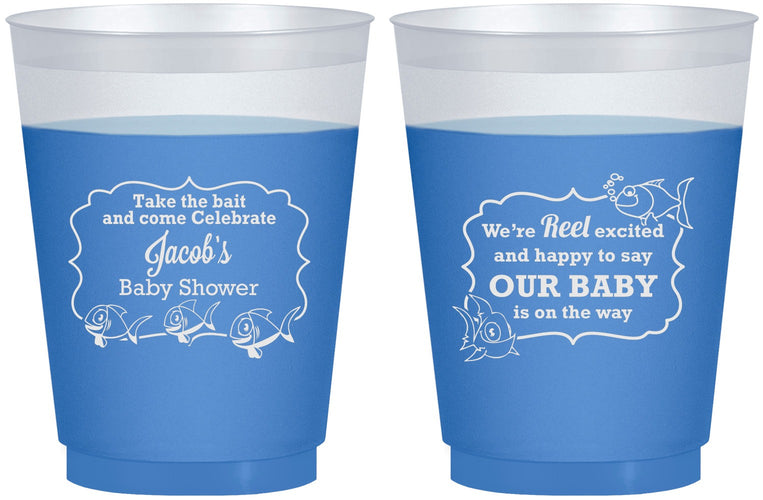 Custom Baby Shower 16 oz Color Changing Frosted Cups - Fish | 90075