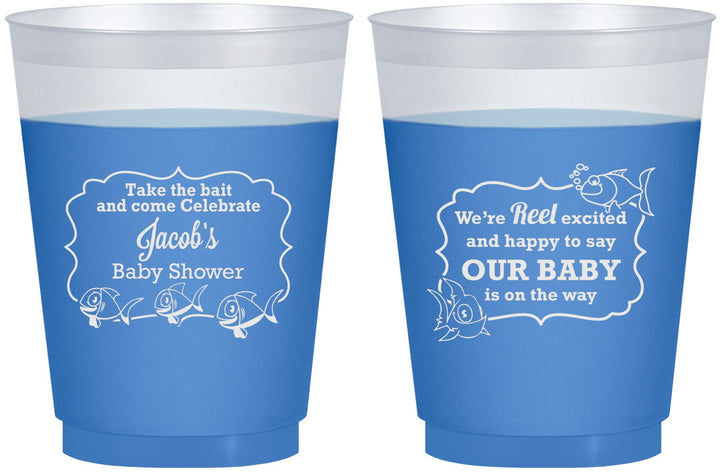 Custom Baby Shower 16 oz Color Changing Frosted Cups - Fish | 90075