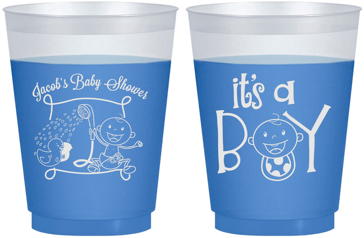 Custom Baby Shower 16 oz Color Changing Frosted Cups - It’s A Boy | 90076