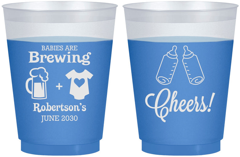 Custom Baby Shower 16 oz Color Changing Frosted Cups - Babies Are Brewing | 90080