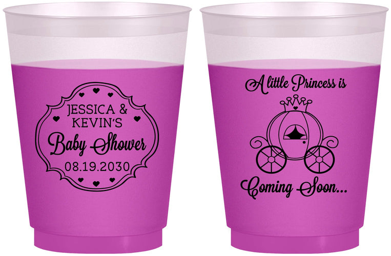 Custom Baby Shower 16 oz Color Changing Frosted Cups - Princess Coming Soon | 90085