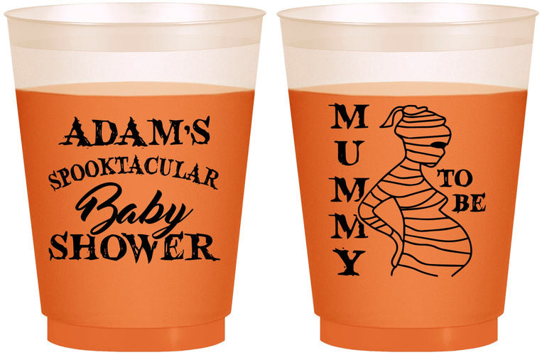 Custom Baby Shower 16 oz Color Changing Frosted Cups - Mummy To Be Halloween | 90087