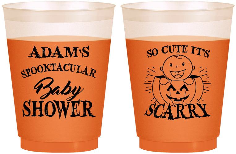 Custom Baby Shower 16 oz Color Changing Frosted Cups - So Cute Halloween | 90088