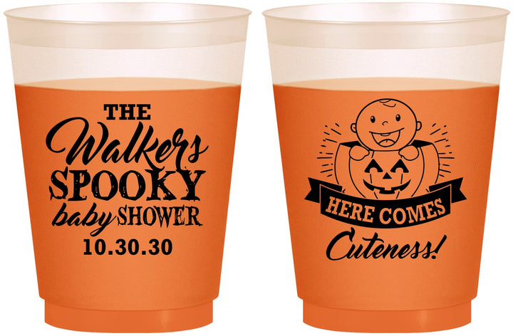 Custom Baby Shower 16 oz Color Changing Frosted Cups - Cuteness Halloween | 90089