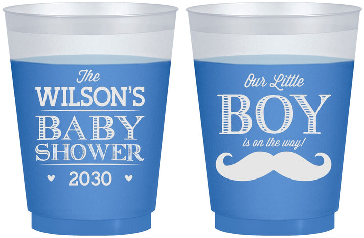 Custom Baby Shower 16 oz Color Changing Frosted Cups - Little Boy | 90092