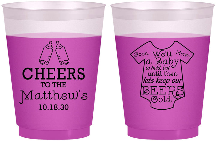Custom Baby Shower 16 oz Color Changing Frosted Cups - Bottle | 90094