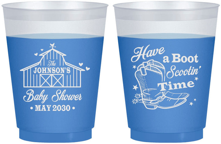 Custom Baby Shower 16 oz Color Changing Frosted Cups - Farm Country | 90107