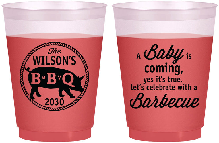 Custom Baby Shower 16 oz Color Changing Frosted Cups - Bbq | 90110