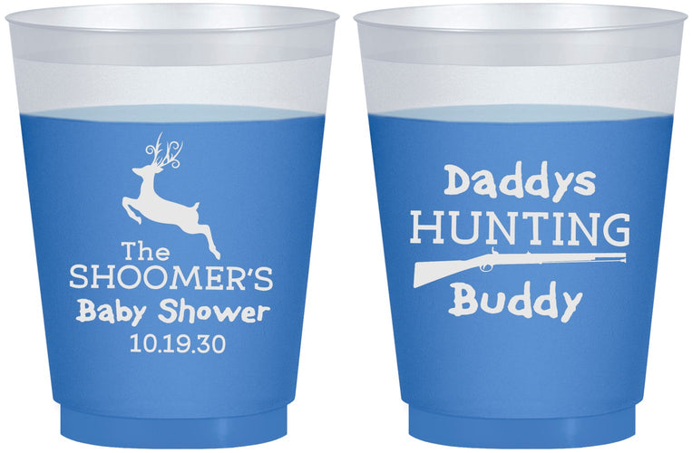 Custom Baby Shower 16 oz Color Changing Frosted Cups - Hunting Deer | 90118