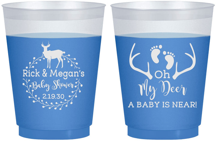 Custom Baby Shower 16 oz Color Changing Frosted Cups - Oh My Deer | 90123