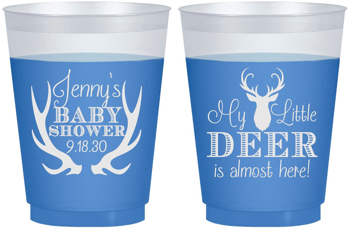 Custom Baby Shower 16 oz Color Changing Frosted Cups - My Little Deer | 90124