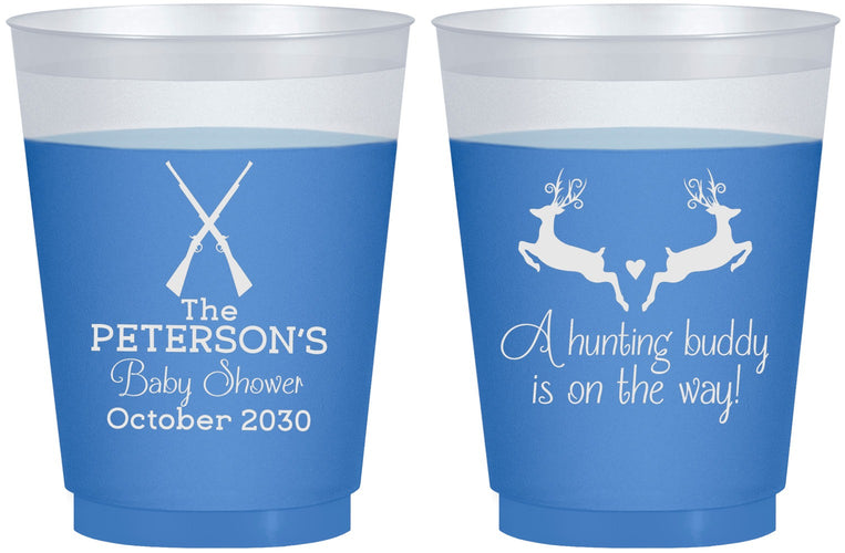 Custom Baby Shower 16 oz Color Changing Frosted Cups - Hunting Buddy | 90125