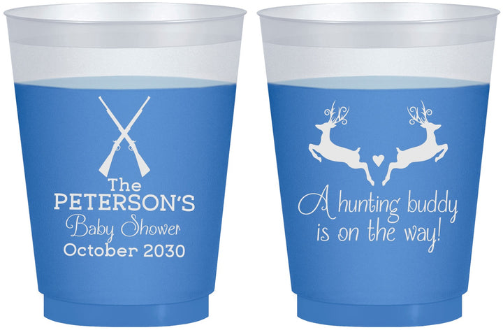 Custom Baby Shower 16 oz Color Changing Frosted Cups - Hunting Buddy | 90125