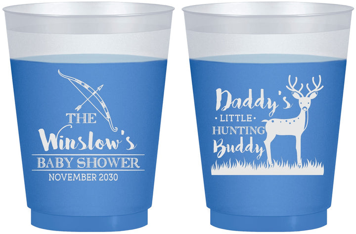 Custom Baby Shower 16 oz Color Changing Frosted Cups - Hunting Buddy | 90127