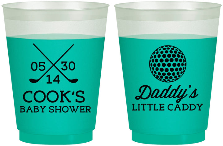 Custom Baby Shower 16 oz Color Changing Frosted Cups - Golf Little Caddy | 90135