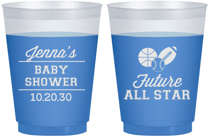 Custom Baby Shower 16 oz Color Changing Frosted Cups - Future All Star | 90146