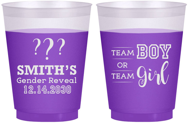 Custom Baby Shower 16 oz Color Changing Frosted Cups - Gender Reveal | 90150