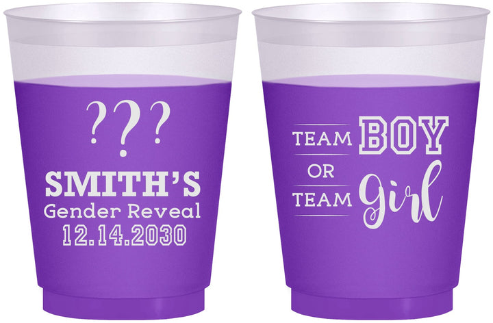 Custom Baby Shower 16 oz Color Changing Frosted Cups - Gender Reveal | 90150