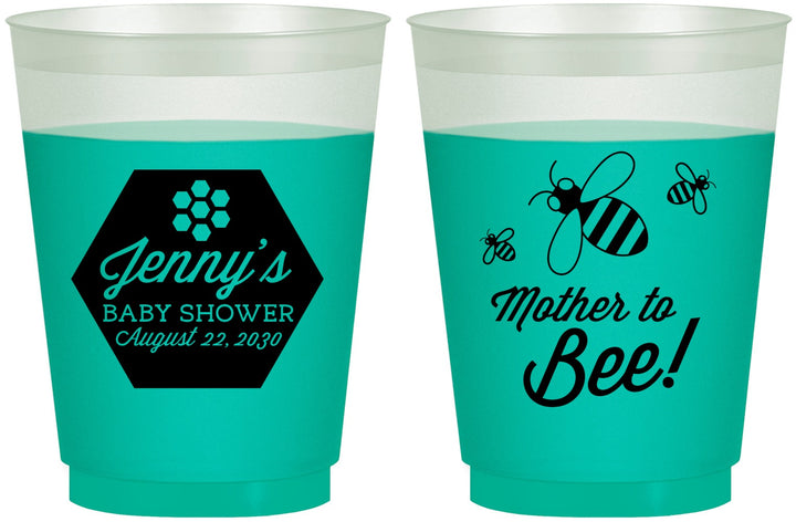 Custom Baby Shower 16 oz Color Changing Frosted Cups - Mother To Bee | 90153