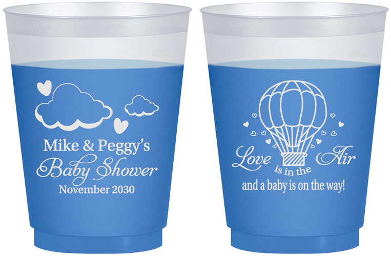 Custom Baby Shower 16 oz Color Changing Frosted Cups - Love Is In The Air | 90163