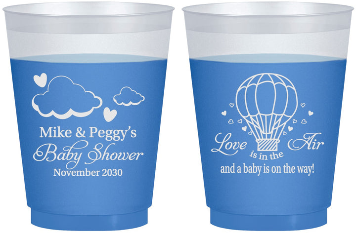Custom Baby Shower 16 oz Color Changing Frosted Cups - Love Is In The Air | 90163