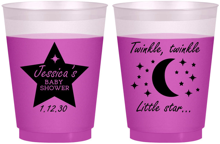 Custom Baby Shower 16 oz Color Changing Frosted Cups - Twinkle Twinkle Little Star | 90168