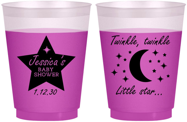 Custom Baby Shower 16 oz Color Changing Frosted Cups - Twinkle Twinkle Little Star | 90168