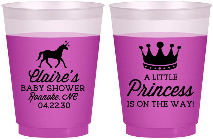 Custom Baby Shower 16 oz Color Changing Frosted Cups - Little Princess | 90174