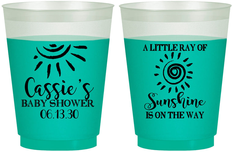 Custom Baby Shower 16 oz Color Changing Frosted Cups - Sunshine | 90179