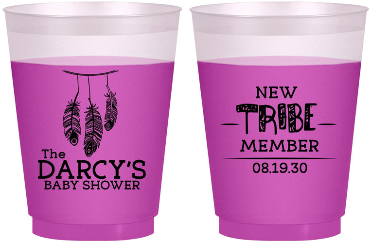 Custom Baby Shower 16 oz Color Changing Frosted Cups - Tribe Member | 90183