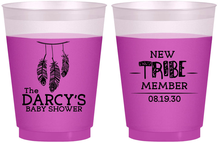 Custom Baby Shower 16 oz Color Changing Frosted Cups - Tribe Member | 90183