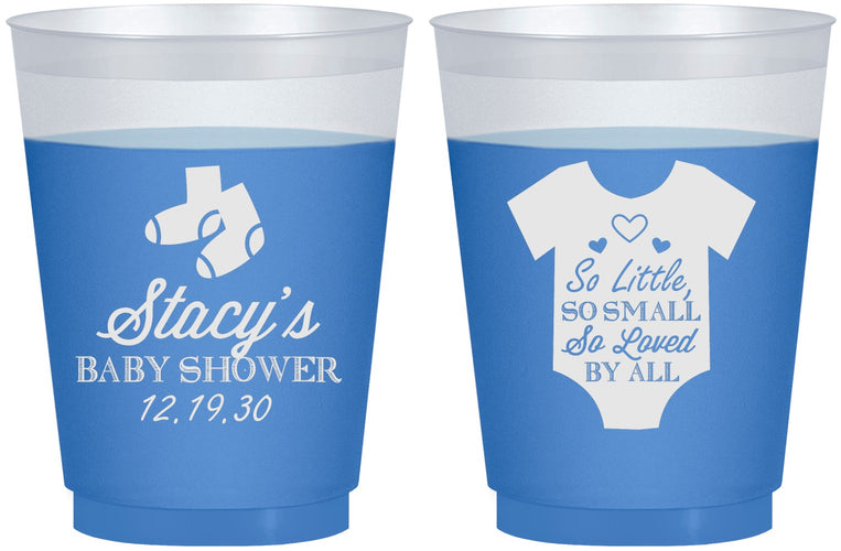 Custom Baby Shower 16 oz Color Changing Frosted Cups - Loved By All | 90188